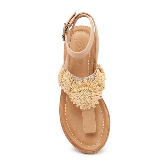 Nude Bohemian Goddess Sunflower Leather Sandals - Picture 4 of 5